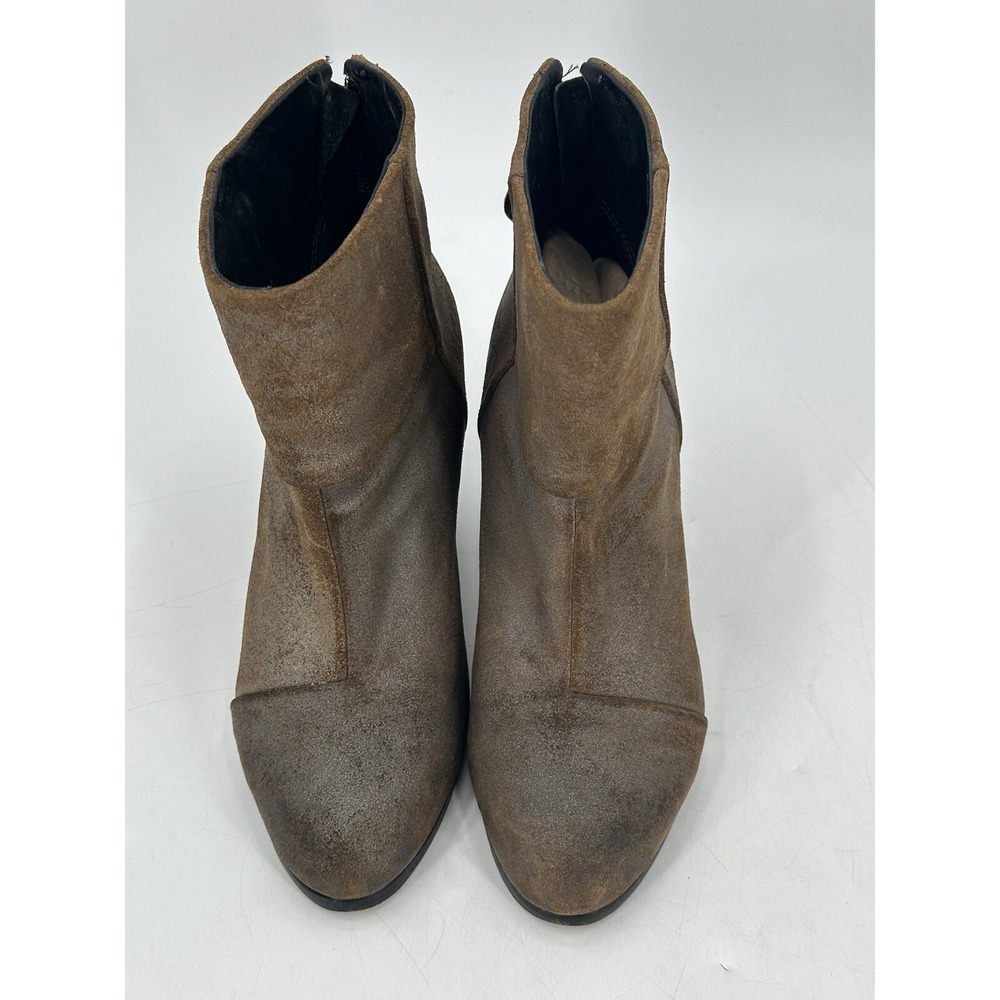 Rag & Bone Newbury Ankle Booties Women's Sz 37 Brown Heeled Leather Boot